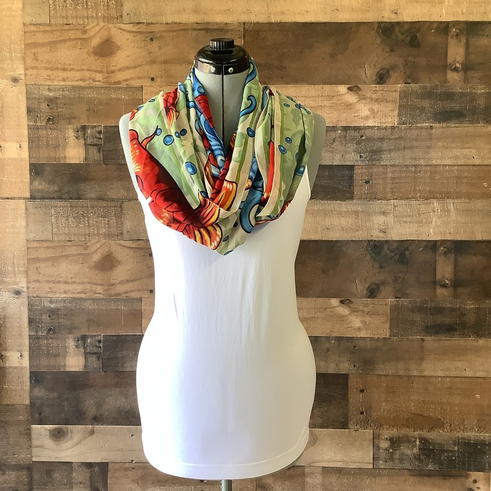 Ed Hardy Goldfish Silk Scarf